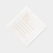 Gouden Script Calligrafie Leuke Feiten Bruiloft Folie Servetten (Rechts)