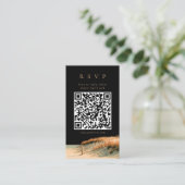 Gouden Script Cape Cod Trouw QR Code RSVP Kaart (Staand voorkant)