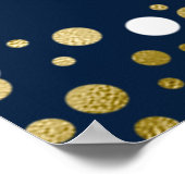 Gouden Script Confetti Afstudeerfeest Blauwe Welko Poster (Hoek)