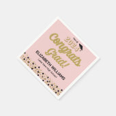 Gouden Script Confetti Congrats Afstudeerder Roze  Servet (Hoek)