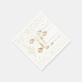Gouden Script Confetti Wit Familie Kerstballen Servet (Hoek)