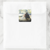 Gouden Script Dank Je Foto Gouden Confetti Vierkante Sticker (Tas)