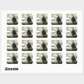 Gouden Script Dank Je Foto Gouden Confetti Vierkante Sticker (Vel)