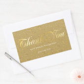 Gouden Script Dank Je Wel en Goudstof Rechthoekige Sticker (Envelop)