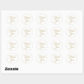 Gouden Script Dank Je Wel Liefdesharten Confetti Ronde Sticker (Vel)