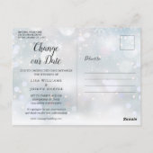 Gouden Script Datumwijziging Uitgesteld Wintereven Briefkaart (Achterkant)