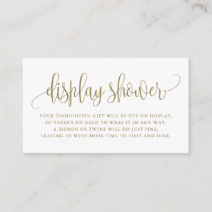 Gouden Script Display Douche Informatiekaartje