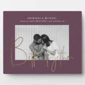 gouden script één foto behalve de datum verloving fotoplaat (Voorkant)