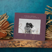 gouden script één foto behalve de datum verloving fotoplaat (Zijkant)