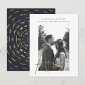 gouden script één fotokaart verloving (Voorkant / Achterkant)