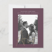 gouden script één fotokaart verloving (Voorkant)