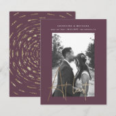 gouden script één fotokaart verloving (Voorkant / Achterkant)