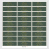 Gouden Script Emerald Groene Bruiloft Adresetikett Sticker (Vel)