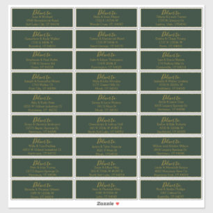 Gouden Script Emerald Groene Bruiloft Adresetikett Sticker