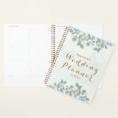 Gouden Script eucalyptus aquarel bruiloft planner (Display)