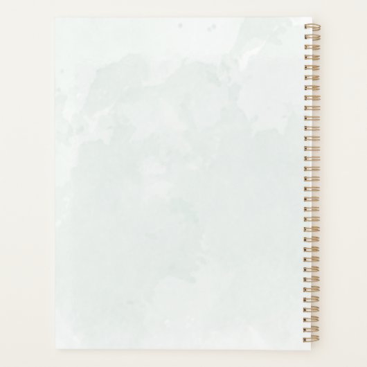 Gouden Script eucalyptus aquarel bruiloft planner (Achterkant)