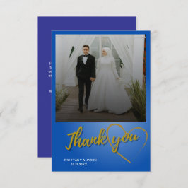 Gouden Script Foto Bruiloft Dank u Kaart
