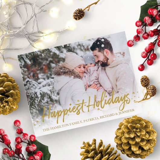 Gouden Script Foto Prettig Kerstfeest Briefkaart