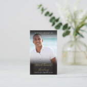 Gouden Script Foto Rouw Herdenkings Gebedskaarten Visitekaartje (Staand voorkant)