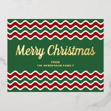 Gouden Script Groene Strepen Prettig Kerstfeest
