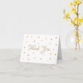 Gouden Script Hartjes Confetti Dankjewel Kaart (Gele Bloem)