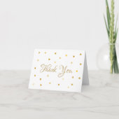 Gouden Script Hartjes Confetti Dankjewel Kaart (Voorkant)