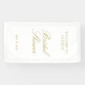 Gouden Script Huwelijk Welkom Bruidsfeest Verlovin Spandoek (Horizontaal)