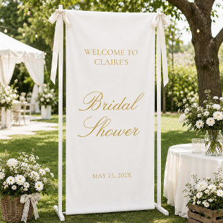 Gouden Script Huwelijk Welkom Bruidsfeest Verlovin Spandoek