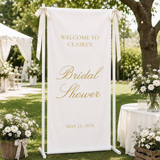 Gouden Script Huwelijk Welkom Bruidsfeest Verlovin Spandoek