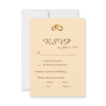 Gouden Script Huwelijks RSVP Kaart