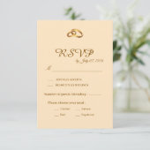 Gouden Script Huwelijks RSVP Kaart (Staand voorkant)