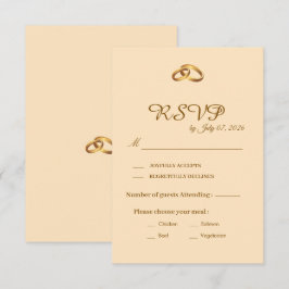 Gouden Script Huwelijks RSVP Kaart