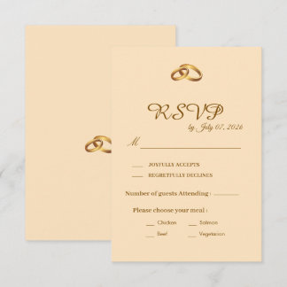 Gouden Script Huwelijks RSVP Kaart