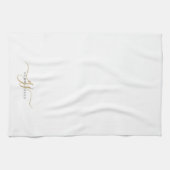 Gouden Script Initialen Monogram Minimalistisch Wi Theedoek (Horizontaal)