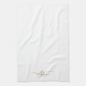 Gouden Script Initialen Monogram Minimalistisch Wi Theedoek (Verticaal)