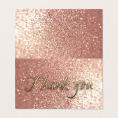 Gouden script kalligrafie Dank u glittery Visitekaartje (Buitenkant ongevouwen)