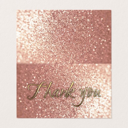 Gouden script kalligrafie Dank u glittery Visitekaartje (Buitenkant ongevouwen)