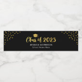 Gouden Script Klas van 2026 Grad Afstudeerfeest Waterfles Etiket (Enkel label)