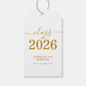 Gouden Script Klas van 2026 Modern Cadeaulabel (Voorkant)