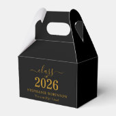 Gouden Script Klas van 2026 Zwarte Afstuderen Bedankdoosjes (Achterkant)