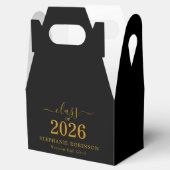Gouden Script Klas van 2026 Zwarte Afstuderen Bedankdoosjes (Geopend)