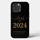 Gouden Script Klasse van 2024 Afstuderen Case-Mate iPhone Case (Achterkant)