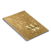 Gouden Script Kleine Monogram Frost Glitter Girly Notitieboek (Rechterzijde)