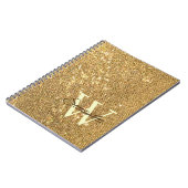 Gouden Script Kleine Monogram Frost Glitter Girly Notitieboek (Linkerzijde)