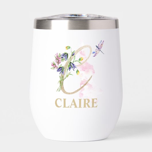 Gouden Script Letter C Monogram Gepersonaliseerde  (Voorkant)