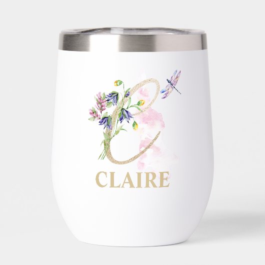 Gouden Script Letter C Monogram Gepersonaliseerde  (Achterkant)