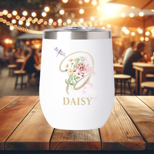 Gouden Script Letter D Monogram Gepersonaliseerde