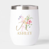 Gouden Script Letter Een Monogram Gepersonaliseerd (Achterkant)