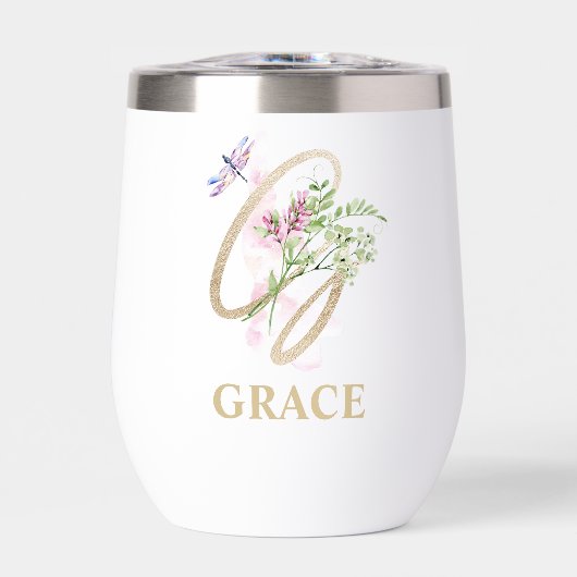 Gouden Script Letter G Monogram Gepersonaliseerde (Voorkant)