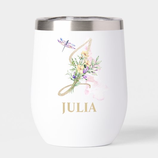 Gouden Script Letter J Monogram Gepersonaliseerde  (Achterkant)